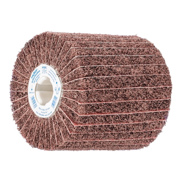 Pferd 4" x 4" POLINOX Interleaved Finishing Drum - 3/4" Keyed A.H., PNZ Type - 80 Grit 43114 - main